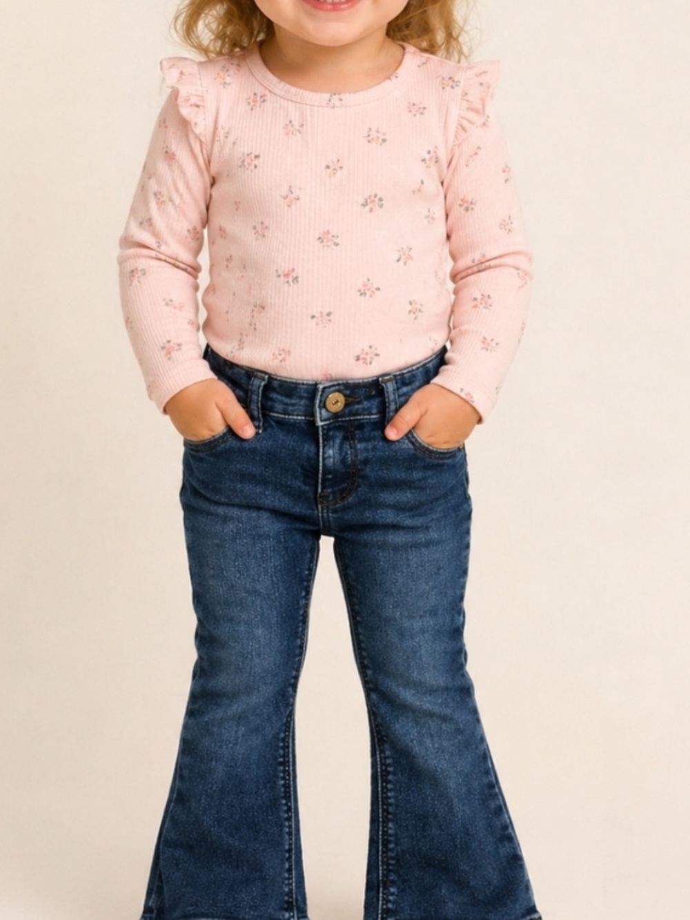 $10 sale Celebrity pink Toddler Girls 3T bootcut flare jeans raw hem